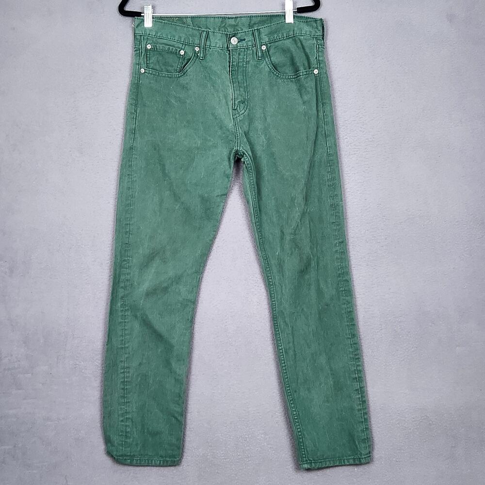 Levis 508 Jeans Mens 32x30 Green Tapered Slim Fit Denim Pants Zip Fly Cotton
